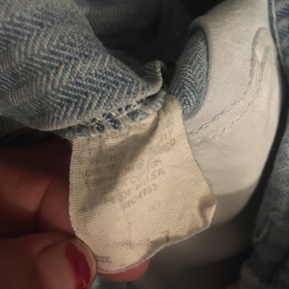 Vintage Lee Blue Mom Wedgie striped Shorts 7 - Picture 5 of 5